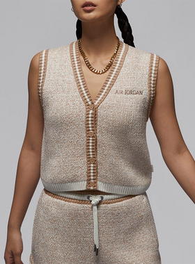 Nike/耐克正品Jordan女士时尚休闲V领无袖运动马甲FV7114-133