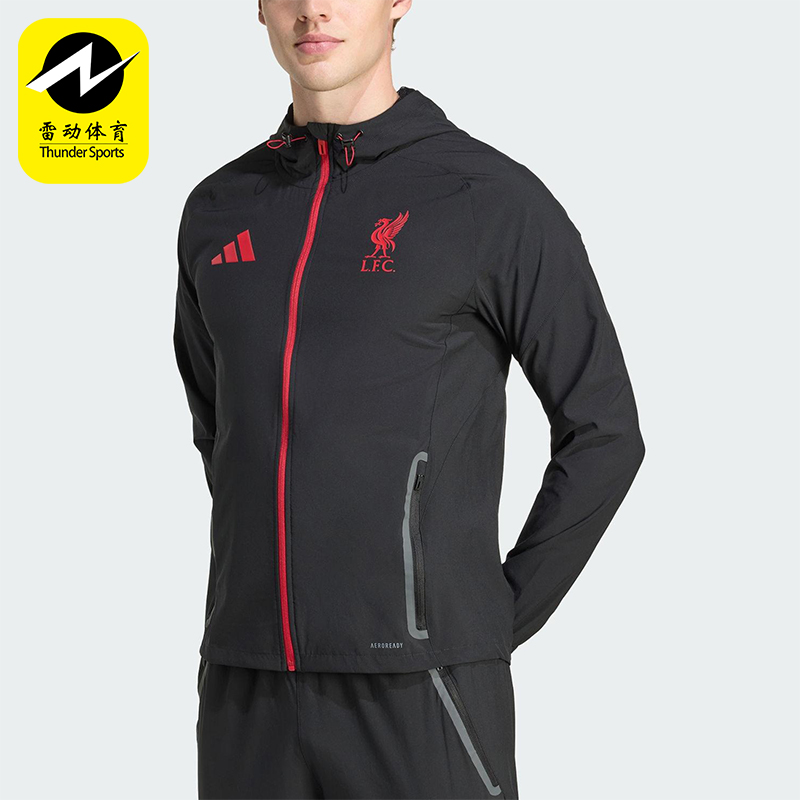 Adidas/阿迪达斯正品2025夏季款男士日常足球连帽运动外套JZ5556