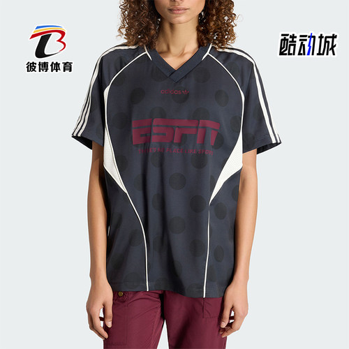 Adidas/阿迪达斯正品三叶草女士透气街头风波点运动短袖T恤KV1189