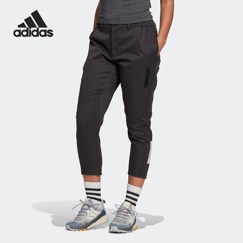 Adidas/阿迪达斯正品女子秋季新款户外运动休闲梭织长裤 GF0045