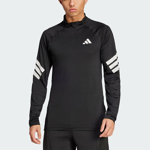Adidas/阿迪达斯正品GYM综合训练半开襟男士经典长袖T恤JW7567