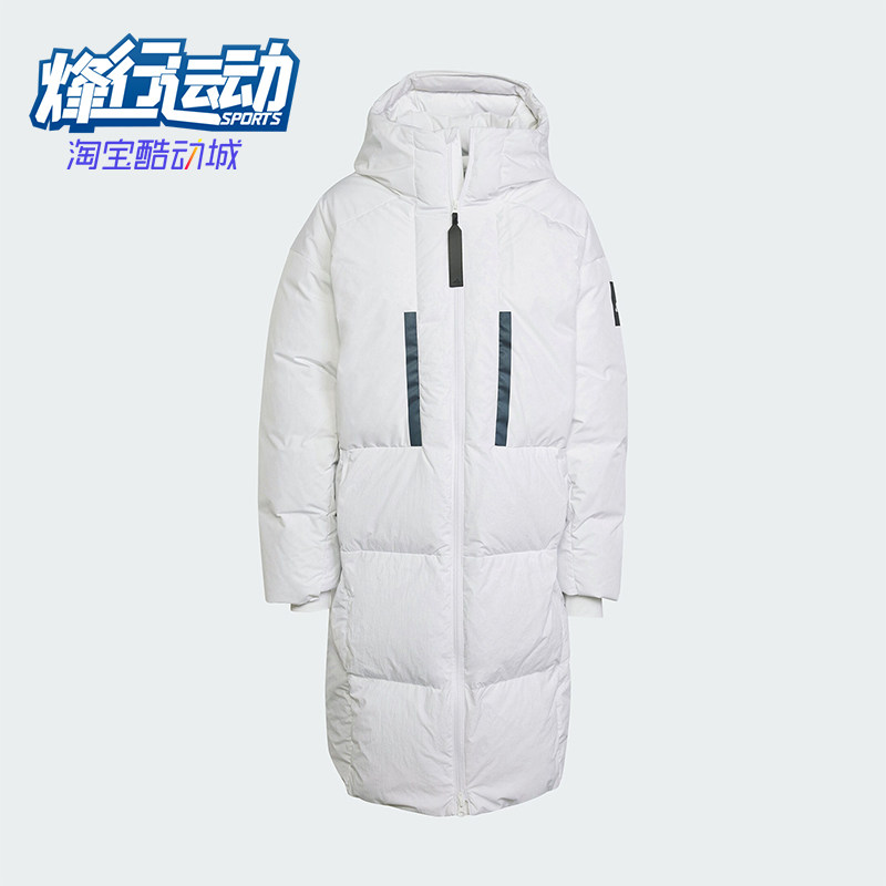 Adidas/阿迪达斯正品新款女士中长款保暖连帽羽绒服IZ4622