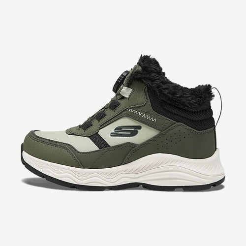 Skechers斯凯奇正品大童加绒保暖防滑儿童靴子405301L-OLV