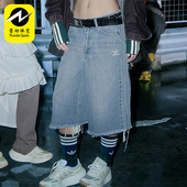 Adidas KB5432 牛仔梭织宽松五分短裤 阿迪达斯正品 三叶草女士经典