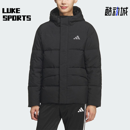 Adidas/阿迪达斯正品LINEAR男士休闲连帽运动耐穿羽绒服KQ5519
