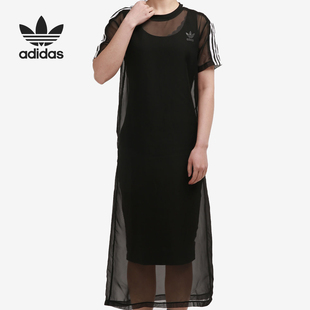 Adidas 三叶草女子运动休闲多层连衣裙 BJ8189 阿迪达斯官方正品