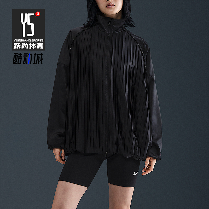 Nike/耐克正品Sportswear女士针织褶裥运动宽松外套HJ0518-010