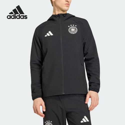 Adidas/阿迪达斯官方正品TIRO新款男黑色足球跑步夹克外套JZ9326