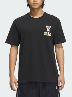 Adidas/阿迪达斯正品三叶草男士针织宽松图案经典日常短袖KD1843