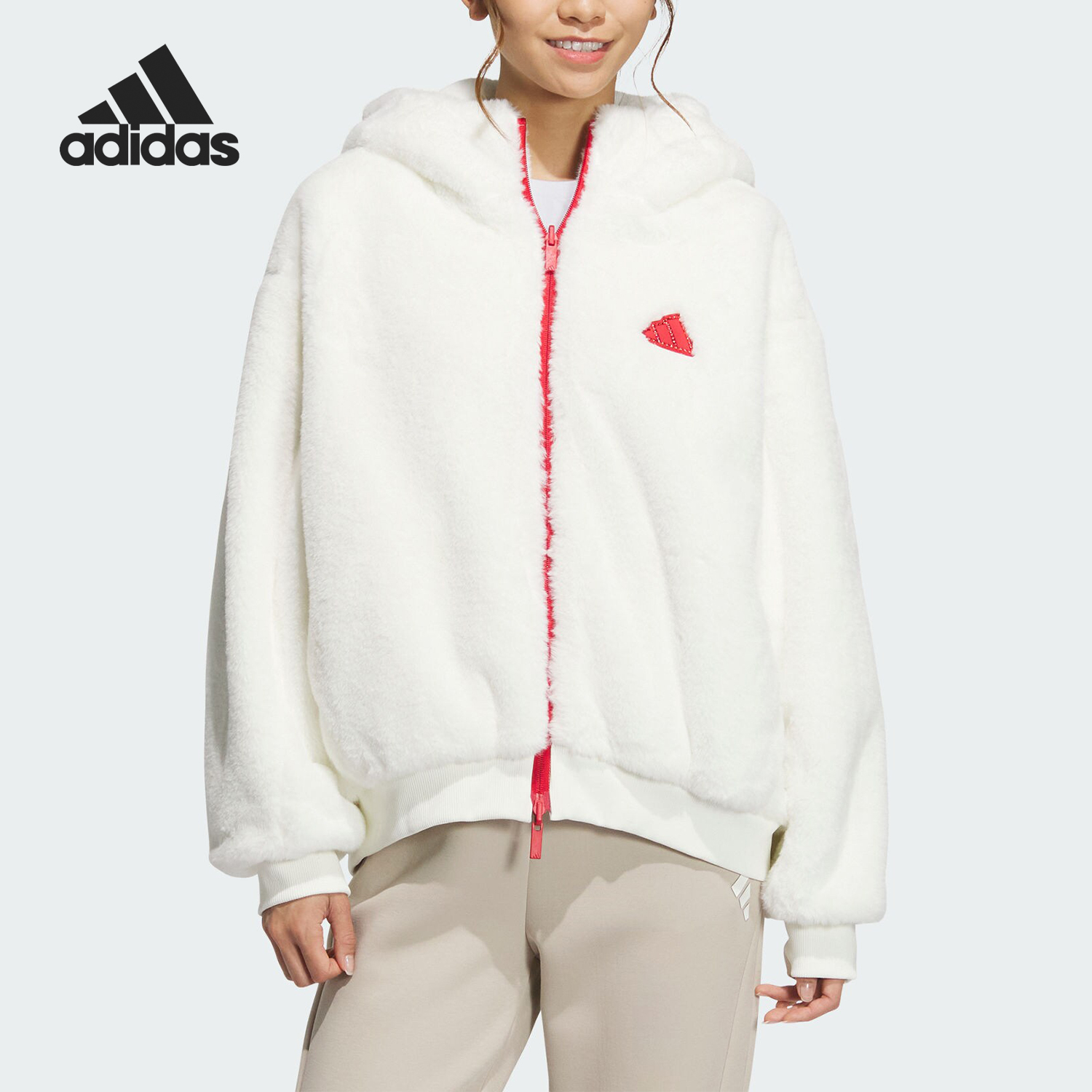 Adidas/阿迪达斯正品CW REV JKT女士双面穿连帽外套JM8834