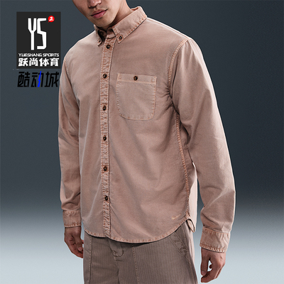 Nike/耐克正品2025男士刺绣日常休闲透气柔软长袖衬衫HJ7271-200