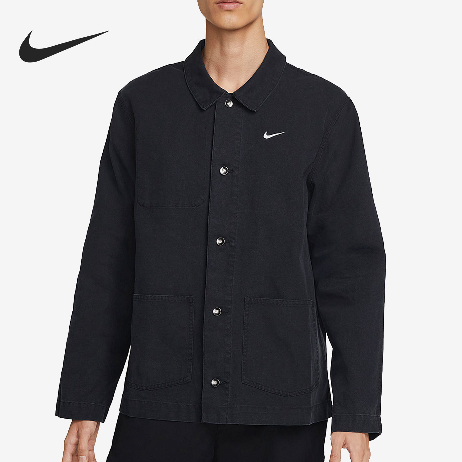 Nike/耐克正品LIFE男子运动梭织工装外搭开衫衬衫DQ5185-010