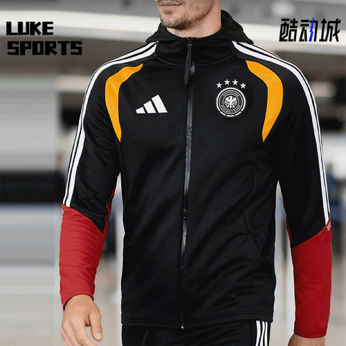 Adidas/阿迪达斯正品男士拉链训练条纹球员版足球外套JZ4581