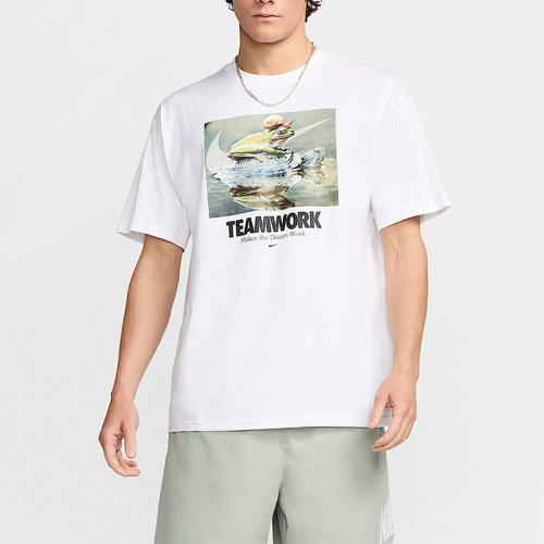 Nike/耐克正品夏季男士运动字母印花图案套头短袖T恤HF0002-100