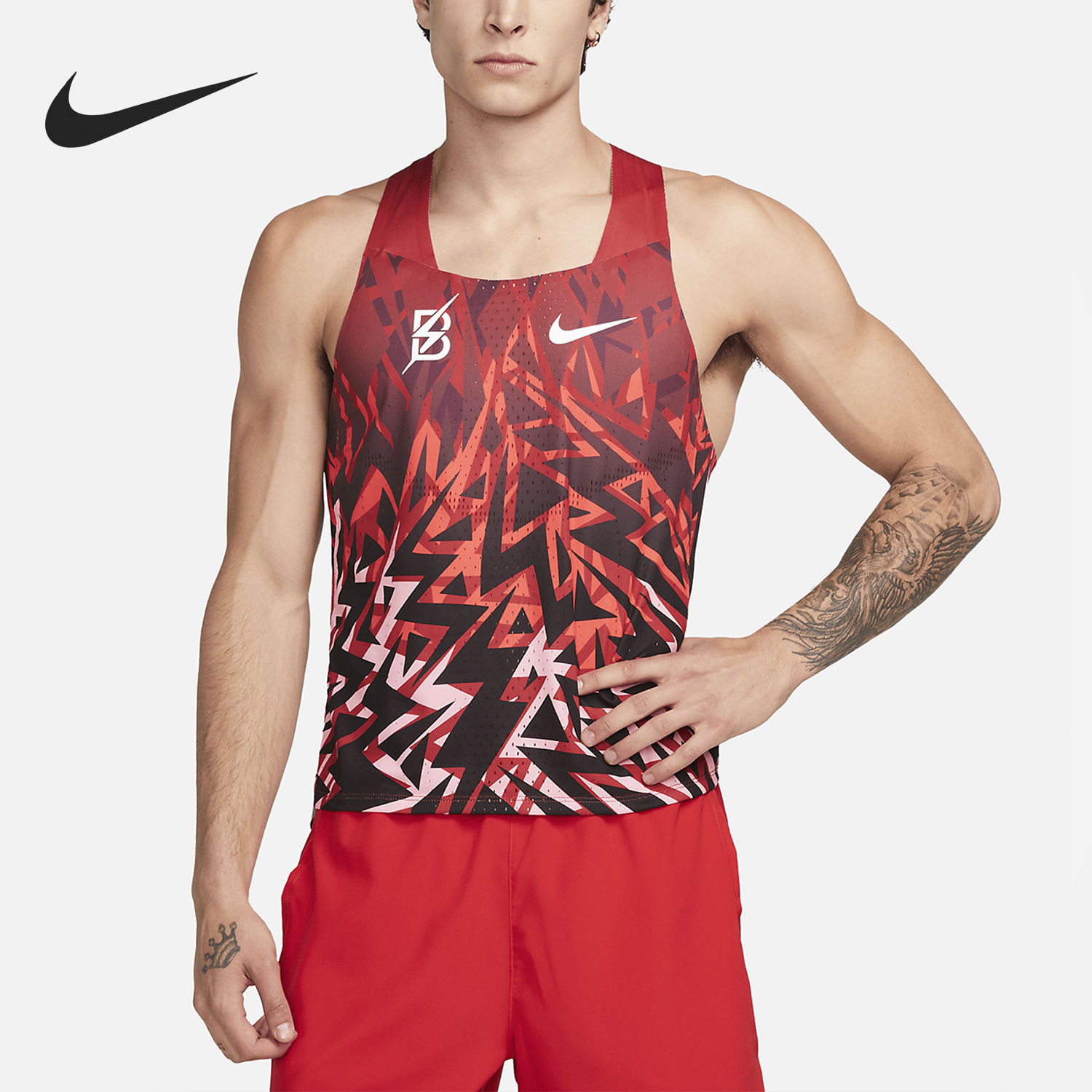Nike/耐克正品运动男士图案印花透气跑步无袖背心DV7713-687