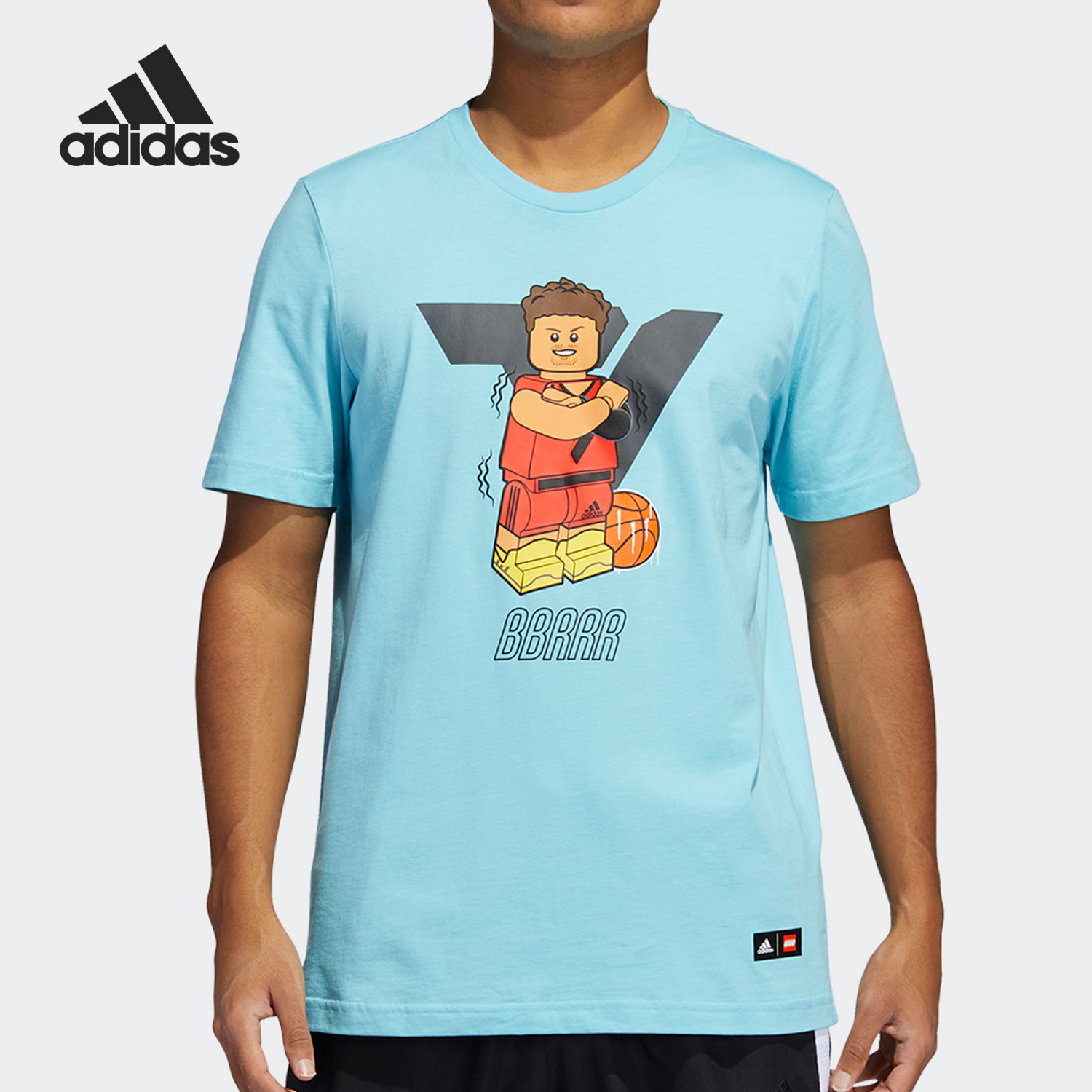 Adidas/阿迪达斯正品新款乐高积木联名男子篮球运动短袖T恤GU2717