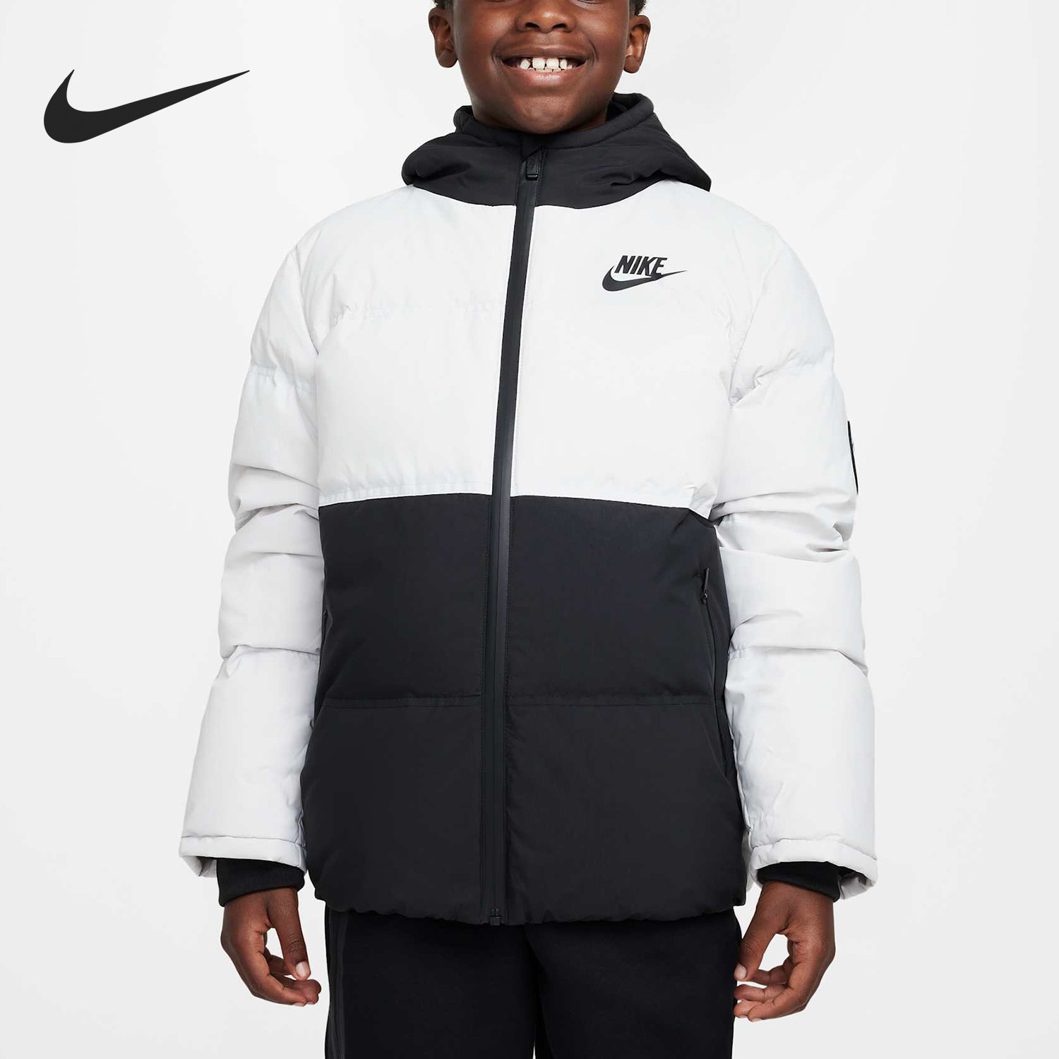 Nike/耐克正品秋冬新款大童拼接宽松保暖羽绒服HV7187-025