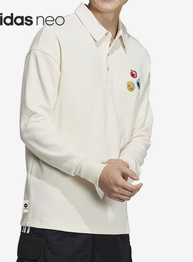 Adidas/阿迪达斯官方正品neo芝麻街联名男子休闲长袖POLO衫HM9949