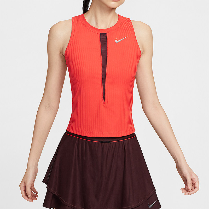 Nike/耐克正品Dri-FIT女士训练网球拼接无袖透气背心HJ8250-696