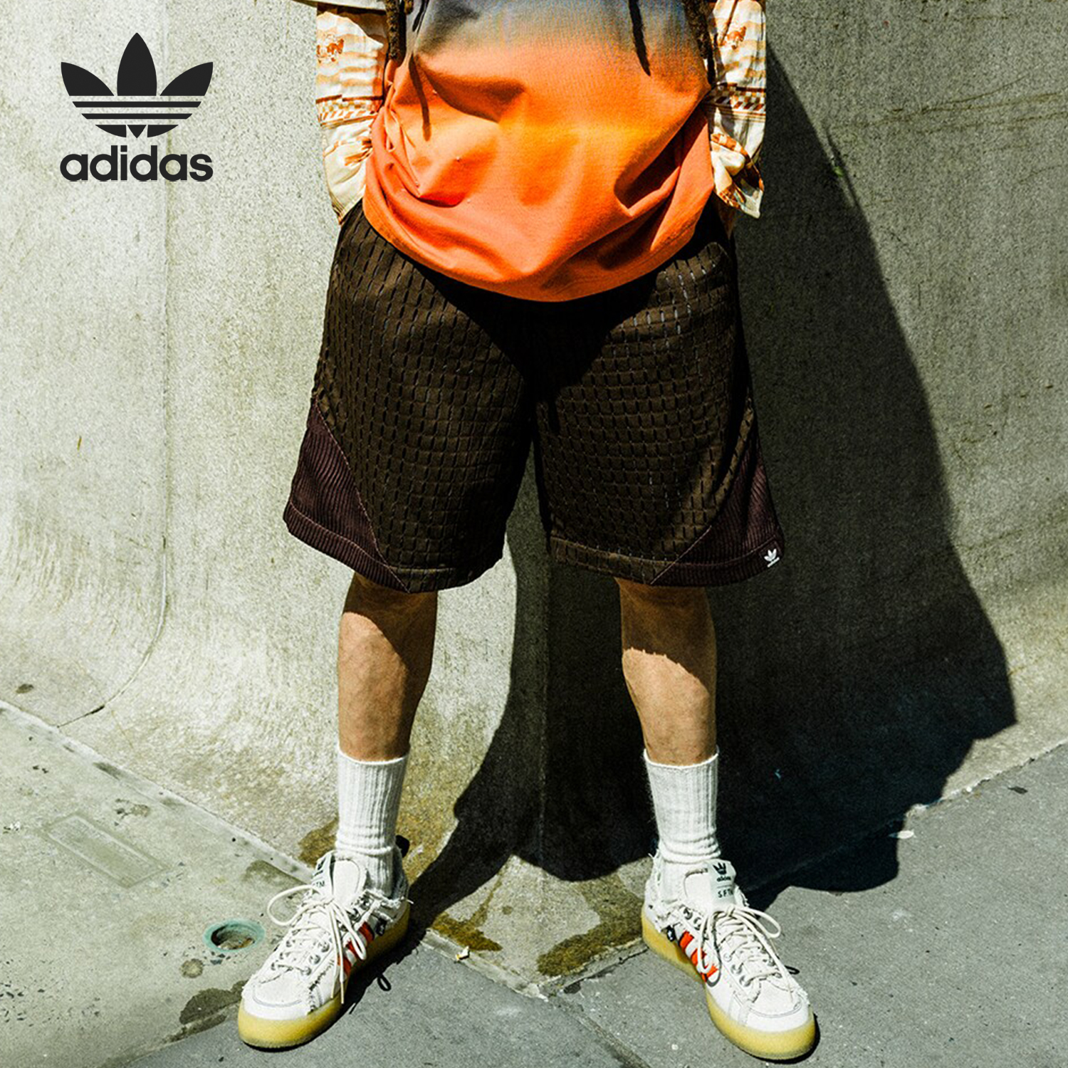 Adidas/阿迪达斯官方正品三叶草男女联名款休闲运动短裤IK8600