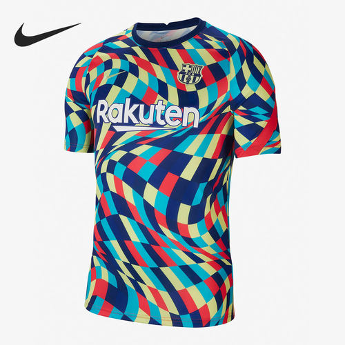 Nike/耐克正品当季新款巴萨男子热身训练运动足球短袖T恤 CW7750