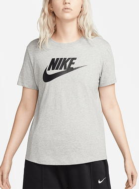 Nike/耐克正品女士印花圆领经典运动透气舒适短袖T恤DX7906-063