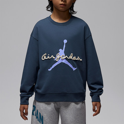 Nike/耐克正品JORDAN大童圆领套头经典印花卫衣IU5391-455