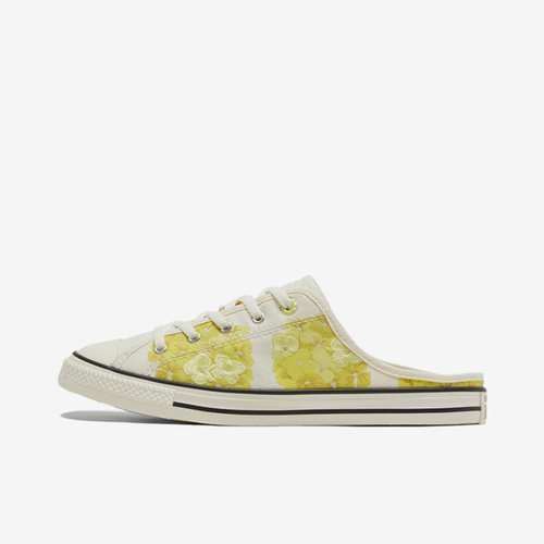 Converse匡威 时尚花卉运动低帮拖鞋淡黄色女款潮流百搭 570583C
