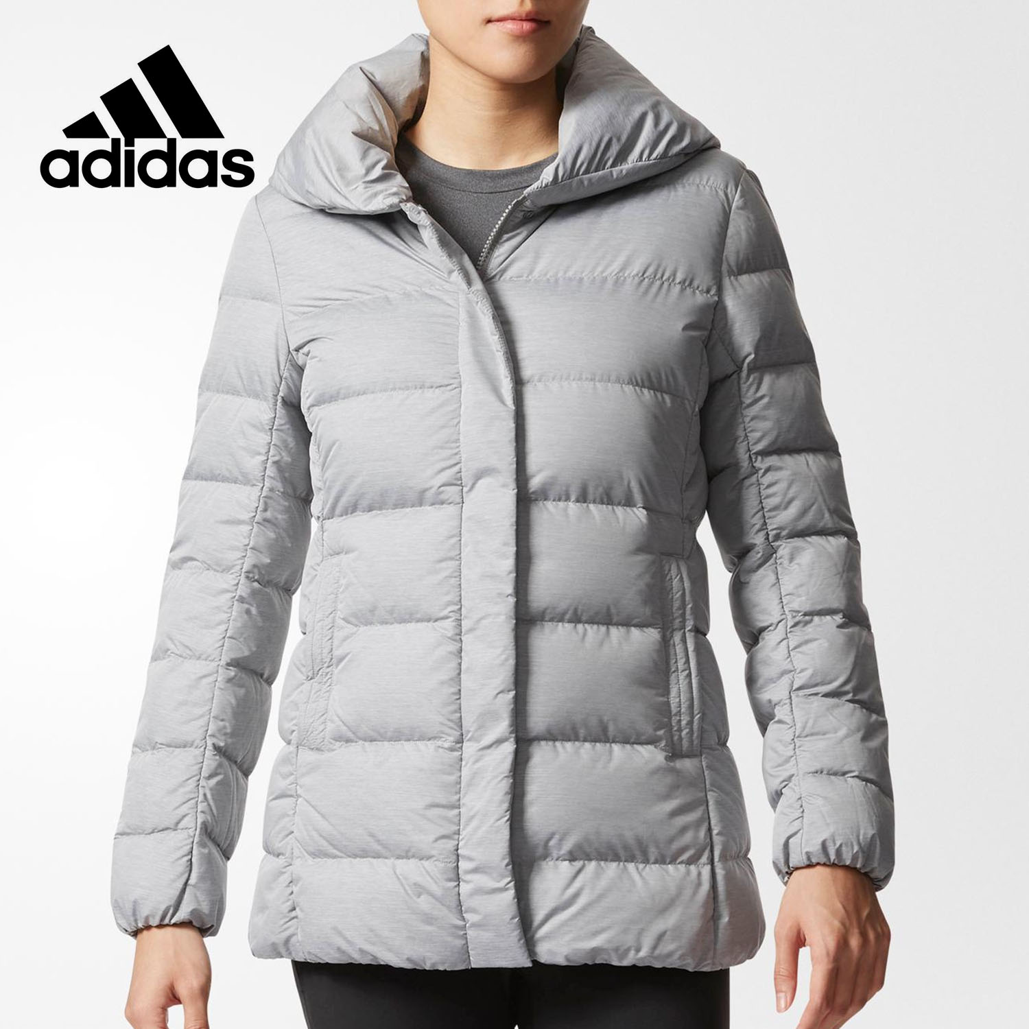 Adidas/阿迪达斯正品女子中长款休闲保暖运动羽绒服 BQ8785