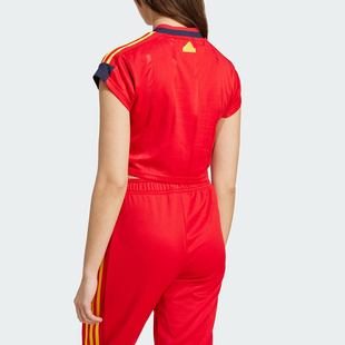 女士短款 Adidas 阿迪達斯官方正品 新款 T恤IZ2091 針織運動休閑短袖