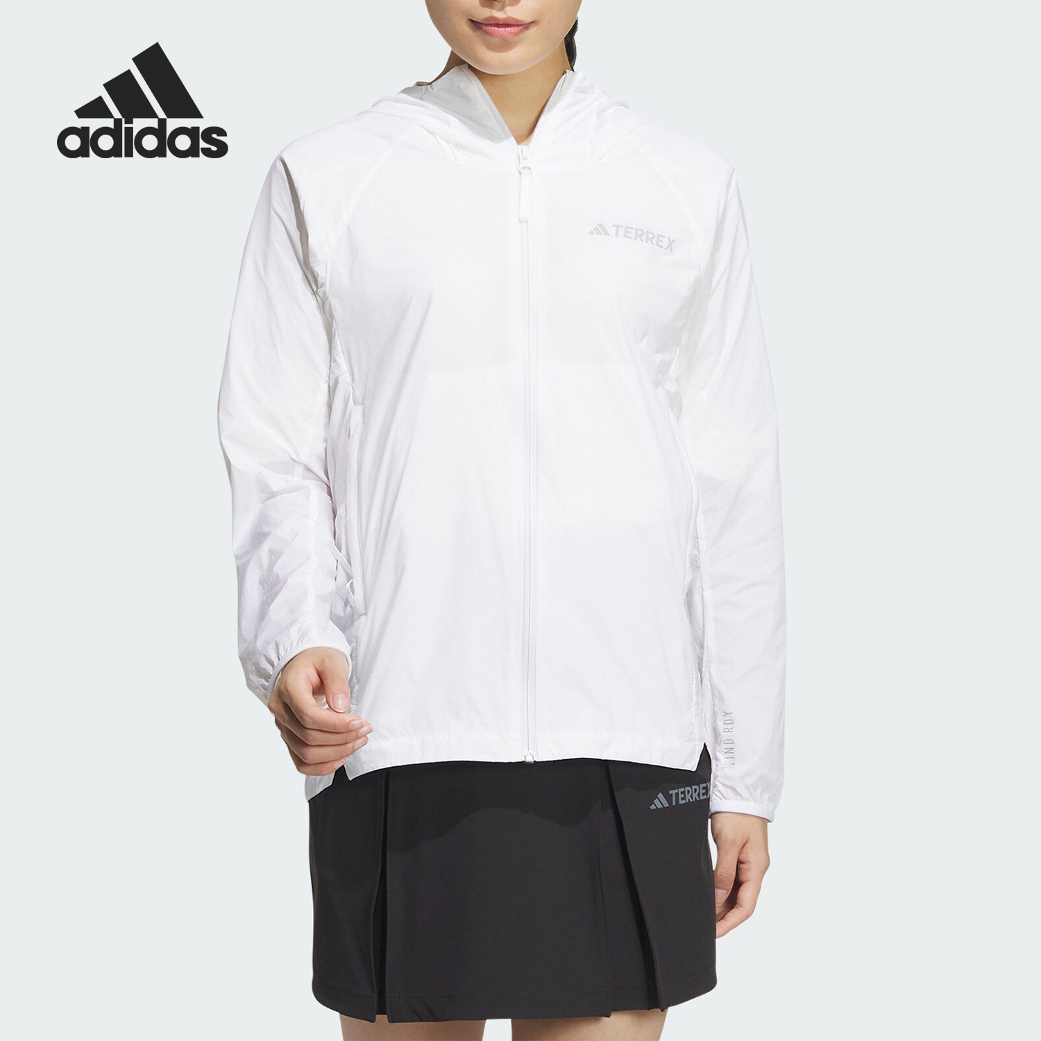 Adidas/阿迪达斯官方正品TERREX户外女士连帽防晒夹克外套IS0279