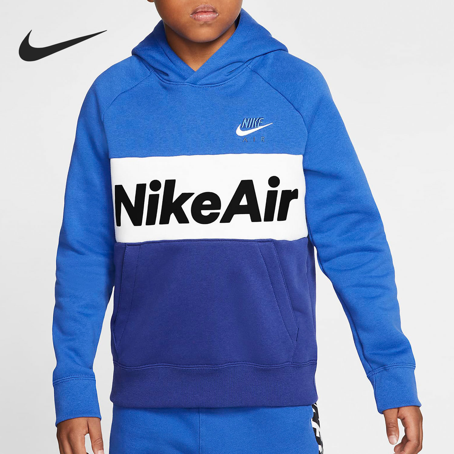 Nike/耐克正品休闲大童运动抓绒保暖连帽套头卫衣 CJ7842-480