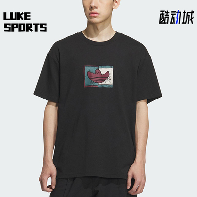 Adidas/阿迪达斯正品三叶草男女宽松图案经典透气休闲短袖KD4290