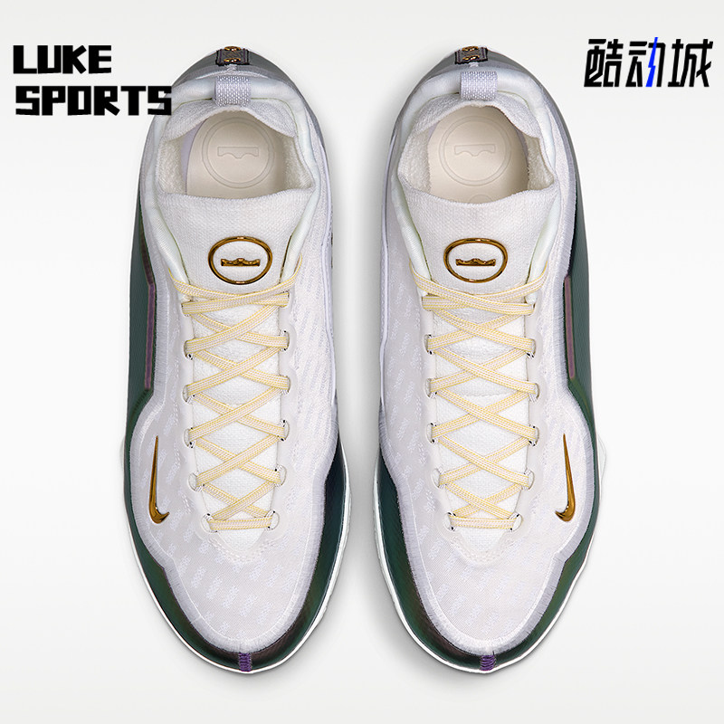Nike/耐克正品LeBron新款男白紫色经典实战外场篮球鞋IB9558-100