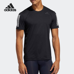 Adidas/阿迪达斯正品当季新款男子黑色圆领短袖训练运动T恤GL0460