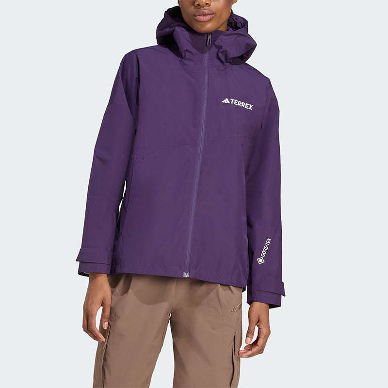 Adidas/阿迪达斯正品TERREX女士运动梭织户外连帽冲锋衣JL9804