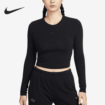 Nike/耐克正品街舞系列女士修身长袖运动短款T恤HF5323-010