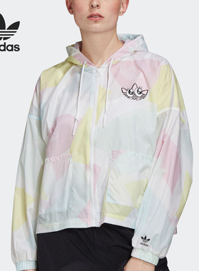 Adidas/阿迪达斯正品 三叶草Graphic WindBr女子运动外套GK3680