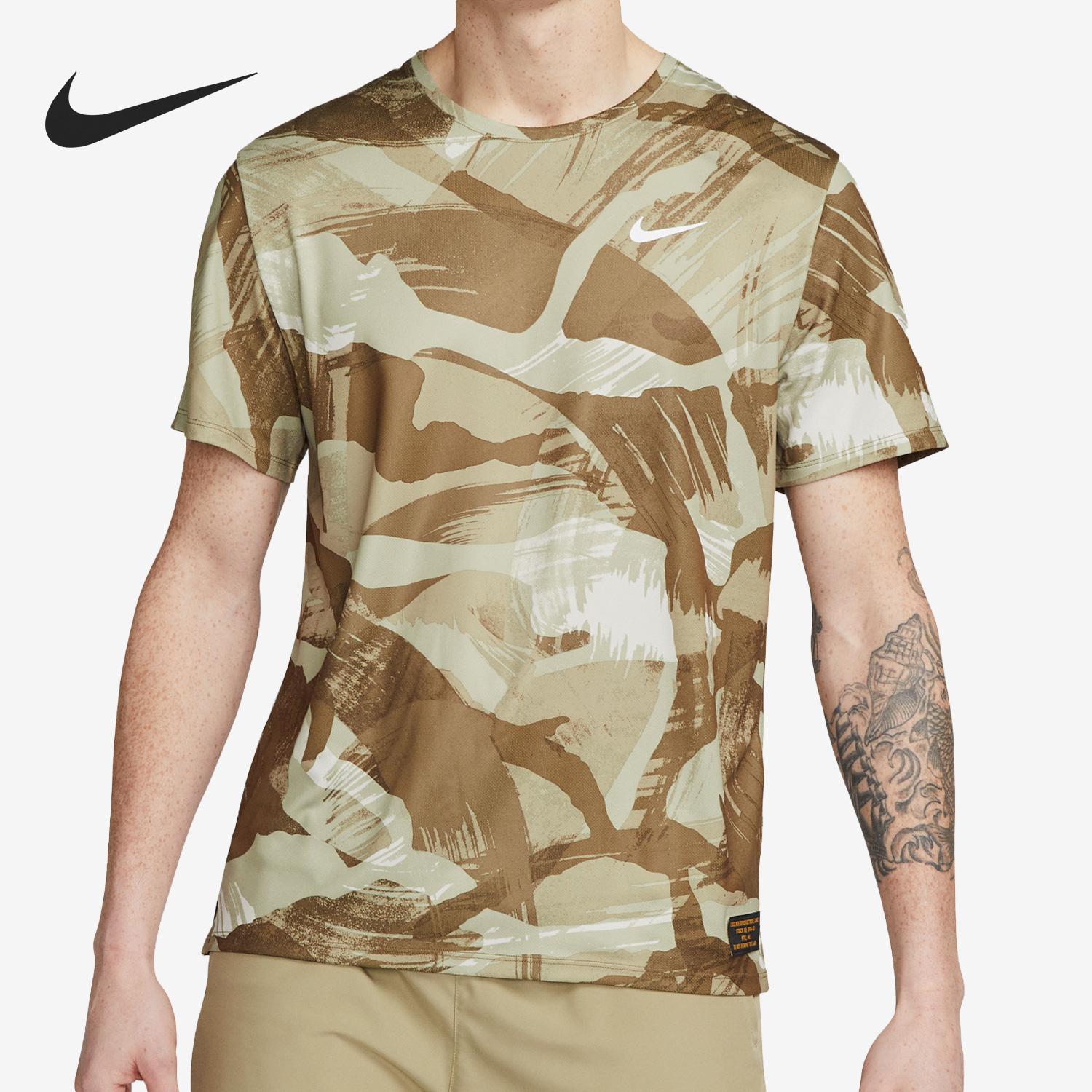 Nike/耐克正品MILER休闲印花圆领男子运动短袖T恤FD4053-242