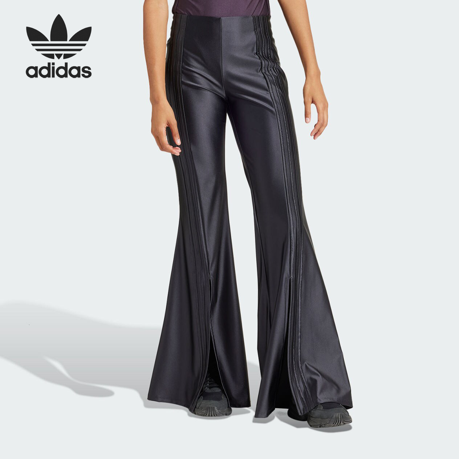 Adidas/阿迪达斯三叶草女士简约修身运动喇叭裤IS0384