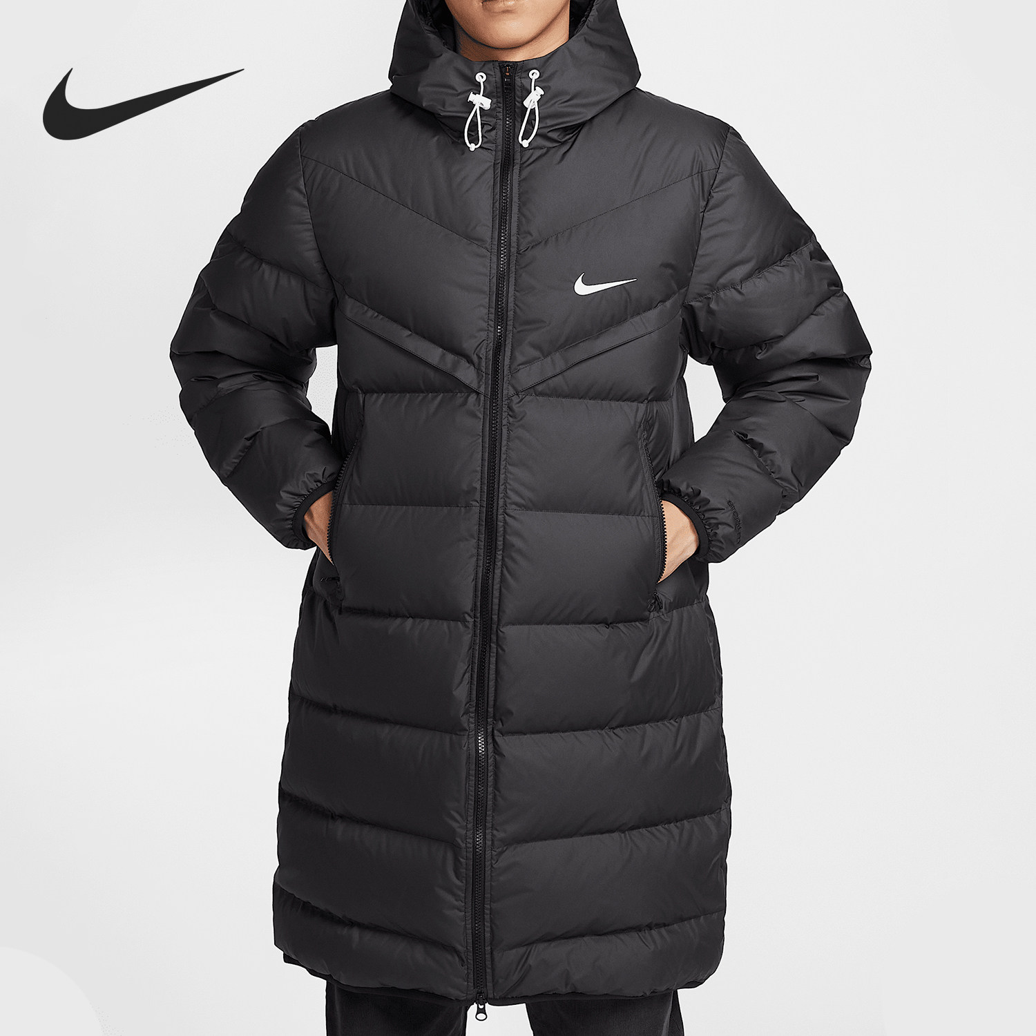Nike/耐克正品24冬季新款男士保暖中长款羽绒服HQ4185-010