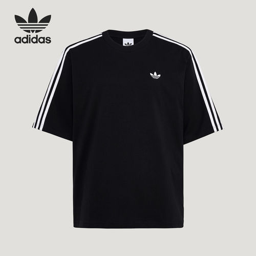 Adidas/阿迪达斯官方正品三叶草男士条纹时尚休闲宽松T恤KG6331