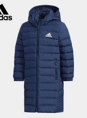 Adidas/阿迪达斯正品儿童长款保暖连帽运动羽绒服EH4147 EH4146