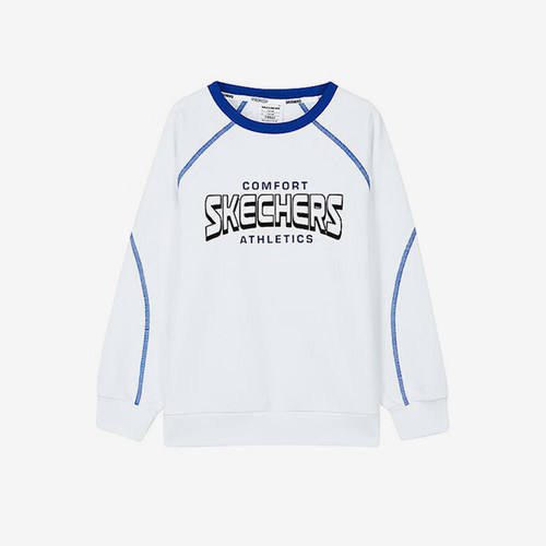 Skechers/斯凯奇正品新款男童时尚加绒针织休闲运动卫衣