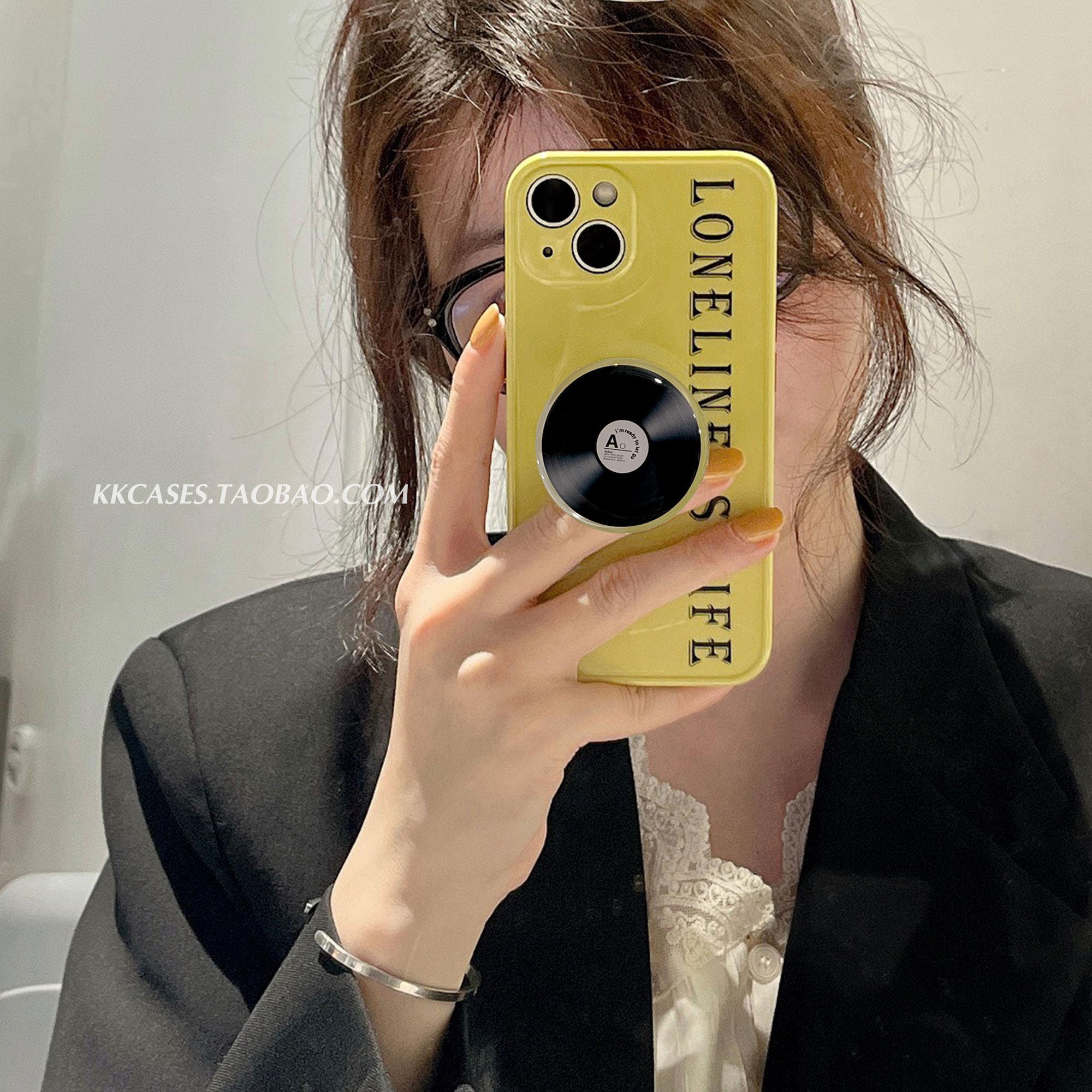 iphone14promax复古CD支架15小众高级感黄色12手机壳13苹果16pro文字17英文字母镜头适用全包17气囊保护套