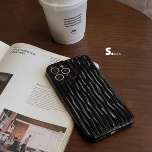15小众高级感黑色树纹iphone14软壳17手机壳13苹果16promax适用亮面简约冷淡风镜头全包华为mate40保护套P50