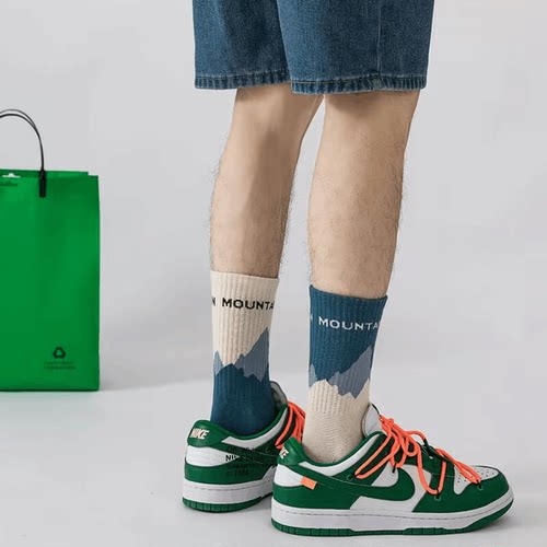 袜子男夏季中筒纯棉潮小众