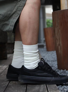 Sneaker Sock男生袜子春夏薄款堆堆袜日系粗线长筒袜纯棉透气长袜