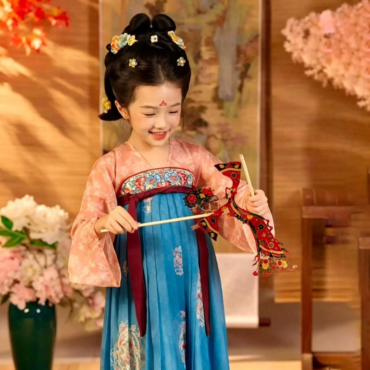女童新中式汉服襦裙唐装演出服图片