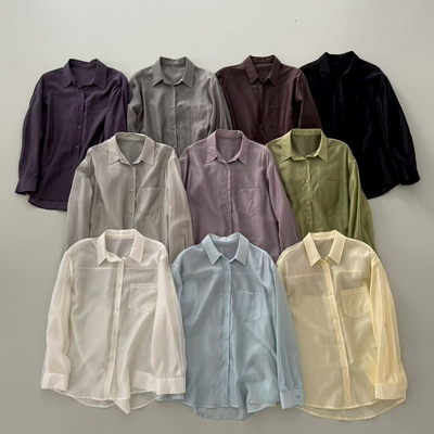 甜甜轻奢款高级感简约气质百搭质感衬衣衬衫(84天丝)Cfl7055